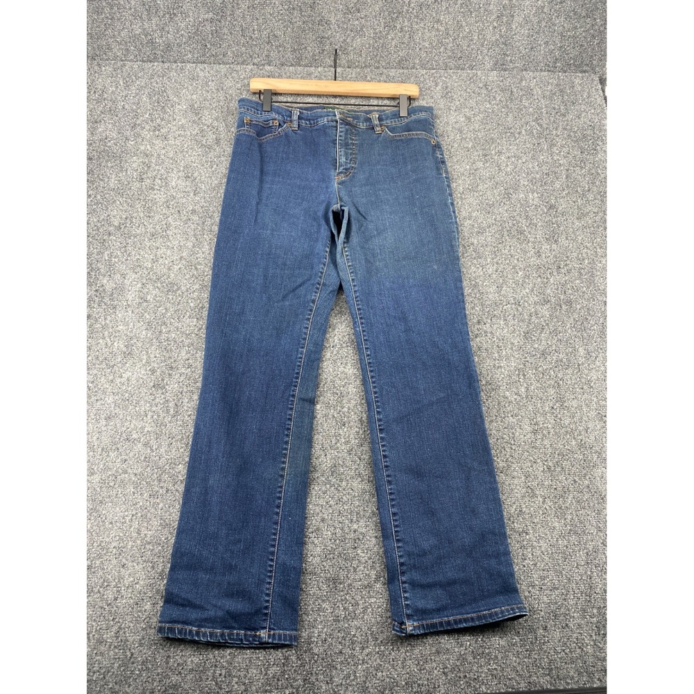 Lauren Ralph Lauren Classic Straight Jeans Womens 12 Blue Denim Stretch Casual